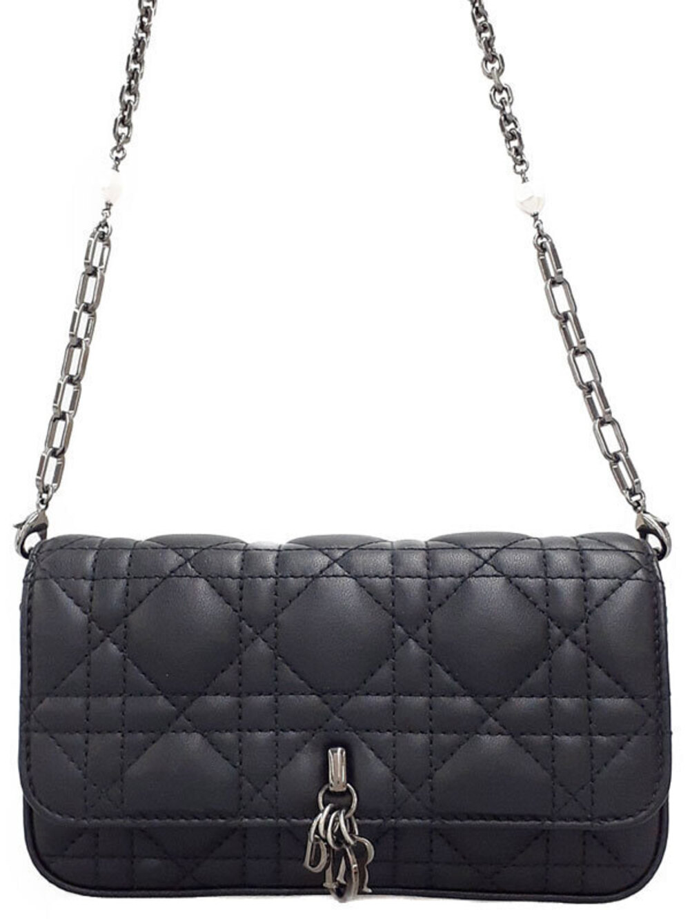 Christian Dior Lady Phone Pouch Clutch Chain Shoulder Bag